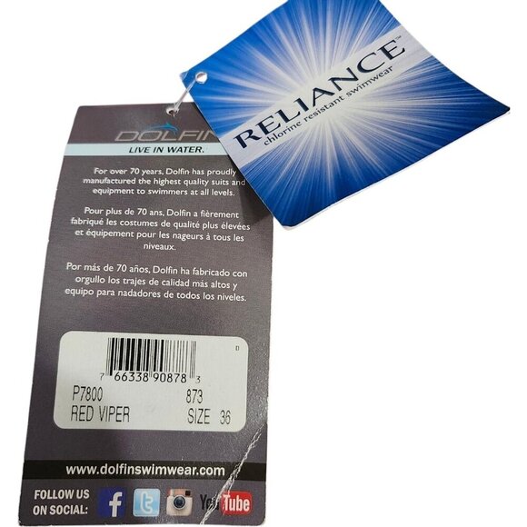 DOLFIN Mens Reliance Red Viper‎ All-Over Racer P7800 Size 36 NWT - Picture 4 of 9